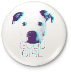 printfashion Pitbull - Good Girl - Kitűző, hűtőmágnes - Fehér (3079507)