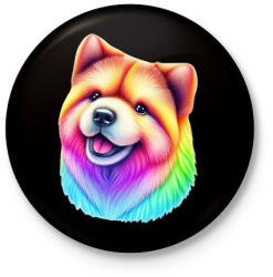 printfashion Színes pomerániai törpespicc - Kitűző, hűtőmágnes - Fekete (13379630)