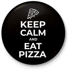 printfashion EGYÉL PIZZÁT - Kitűző, hűtőmágnes - Fekete (10368357)