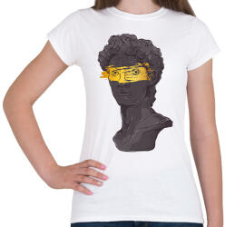 printfashion Michelangelo - Dávid szobor arannyal - Női póló - Fehér (6731206)