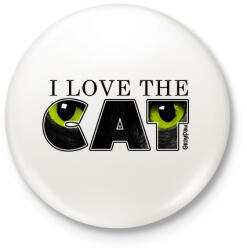 printfashion Macska zöld szemekkel világos színű termékekre - Kitűző, hűtőmágnes - Fehér (13488461)