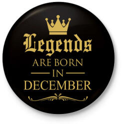 printfashion A legendák decemberben születnek - Kitűző, hűtőmágnes - Fekete (3093454)