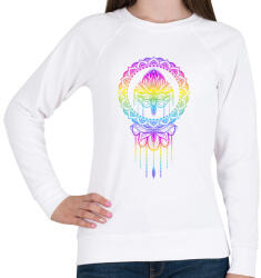 printfashion Színes Lótusz - Női pulóver - Fehér (6870780)