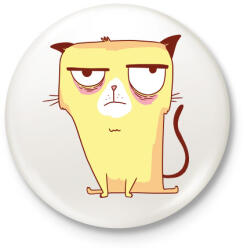 printfashion Grumpycat - Kitűző, hűtőmágnes - Fehér (5225382)