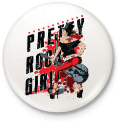 printfashion Rocker lány - Kitűző, hűtőmágnes - Fehér (3073823)