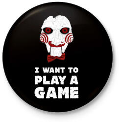 printfashion I want to play a game - Kitűző, hűtőmágnes - Fekete (3099169)