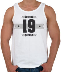printfashion b-day-19-dark-lightgrey - Férfi atléta - Fehér (507269)
