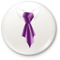 printfashion LIla selyem nyakkendő - Kitűző, hűtőmágnes - Fehér (15964846)