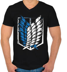 printfashion A szabadság szárnyai - Férfi V-nyakú póló - Fekete (1243225)