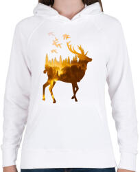 printfashion wild life - Női kapucnis pulóver - Fehér (3787025)