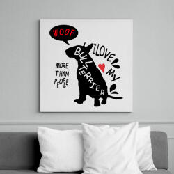 printfashion bull terrier love - Vászonkép - Fehér (6626953)