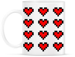 printfashion Pixel szívek - Bögre - Fehér (14570820)
