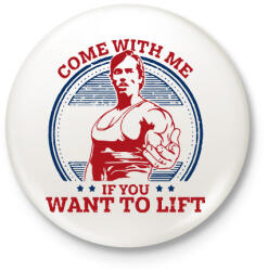 printfashion Arnold Gym - Kitűző, hűtőmágnes - Fehér (7576693)