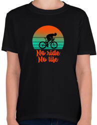 printfashion No ride, No life - Gyerek póló - Fekete (10946124)