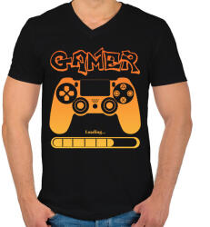 printfashion Gamer - Férfi V-nyakú póló - Fekete (5310518)