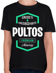 printfashion Pultos prémium minőség - Gyerek póló - Fekete (1432864)