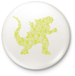 printfashion Kaiju - Kitűző, hűtőmágnes - Fehér (3074653)