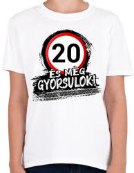 printfashion 20 és még gyorsulok - Gyerek póló - Fehér (12847976)