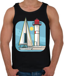 printfashion Vitorlás hajó - Férfi atléta - Fekete (5085233)