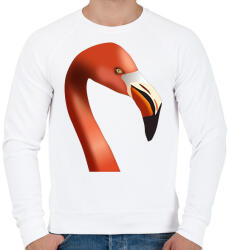 printfashion Flamingó - Férfi pulóver - Fehér (12021581)