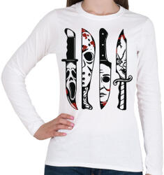 printfashion Késes gyilkosok - Női hosszú ujjú póló - Fehér (14462266)