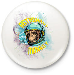 printfashion Űrhajós majom - Kitűző, hűtőmágnes - Fehér (3074328)