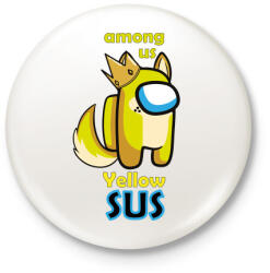 printfashion Among us Yellow sus - Kitűző, hűtőmágnes - Fehér (4127944)