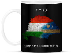 printfashion Nagy Magyarország-os rovásírásos Névre Szóló - Bögre - Fekete (13202407)