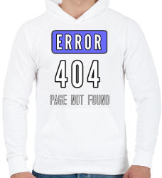 printfashion ERROR 404 - Férfi kapucnis pulóver - Fehér (3619547)