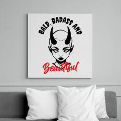 printfashion Bald, badass & beautiful - Vászonkép - Fehér (8260858)