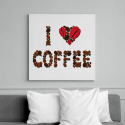 printfashion Szeretem a kávét- I love coffee - Vászonkép - Fehér (6635224)