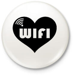 printfashion Wifi - páros2 - Kitűző, hűtőmágnes - Fehér (15597398)