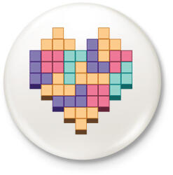 printfashion Gamer szív - Kitűző, hűtőmágnes - Fehér (6381196)