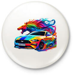printfashion Mustang - Kitűző, hűtőmágnes - Fehér (15208325)