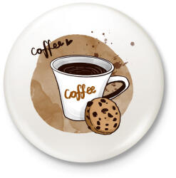 printfashion Kávé és süti - Kitűző, hűtőmágnes - Fehér (3089274)