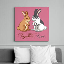 printfashion Nyuszi szerelem - Vászonkép - Rózsaszín (13356468)