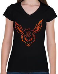 printfashion Kurama - Női V-nyakú póló - Fekete (5672561)