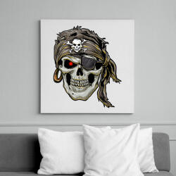 printfashion Jolly Roger kalóz - Vászonkép - Fehér (6628002)