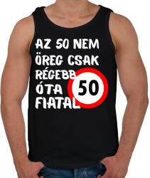 printfashion 50 éves Fehér. - Férfi atléta - Fekete (16109551)