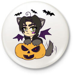 printfashion Lucifer pumpkin - Kitűző, hűtőmágnes - Fehér (10081792)