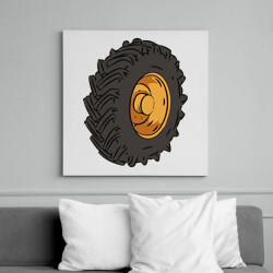 printfashion Traktor kerék - Vászonkép - Fehér (12082432)