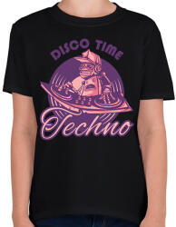 printfashion Disco Time - Techno - Gyerek póló - Fekete (6583053)