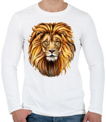 printfashion Oroszlán - Férfi hosszú ujjú póló - Fehér (13801231)