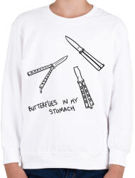 printfashion Pillangók a hasamban - Gyerek pulóver - Fehér (1711106)