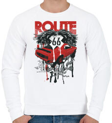printfashion 66-os út - Férfi pulóver - Fehér (4631396)
