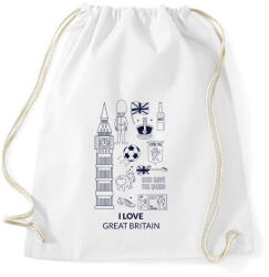 printfashion I LOVE GREAT BRITAIN - Sportzsák, Tornazsák - Fehér (10545009)