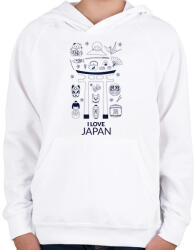 printfashion I LOVE JAPAN 5 - Gyerek kapucnis pulóver - Fehér (10641248)
