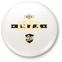 printfashion born-in-1973-cream-choco - Kitűző, hűtőmágnes - Fehér (3076843)