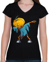 printfashion Halloween Dab - Női V-nyakú póló - Fekete (1877875)