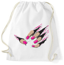 printfashion Beast nails - Sportzsák, Tornazsák - Fehér (444524)
